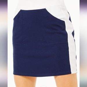 Belyn Key Dark Navy Ponte 18" Track Skort